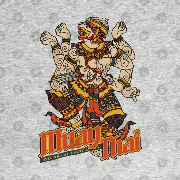 Vintage Muay Thai Hanuman Tattoo by KewaleeTee